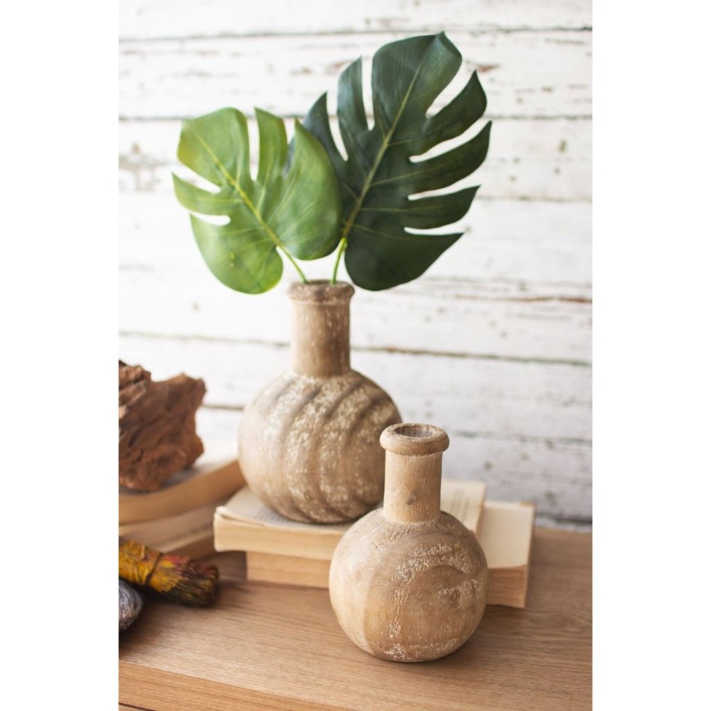 Carvedround Wooden Bottle- Large